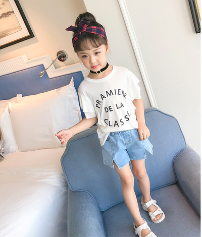 Παιδικό μπλουζάκι για κορίτσια με έγχρωμη επιγραφή