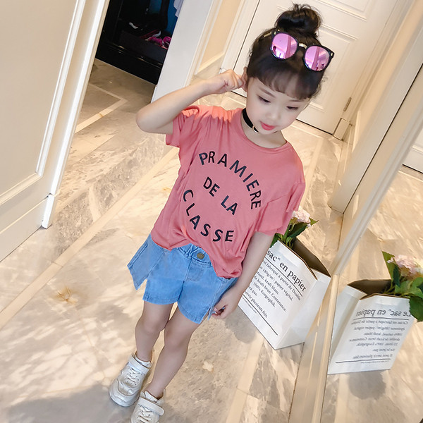 Παιδικό μπλουζάκι για κορίτσια με έγχρωμη επιγραφή