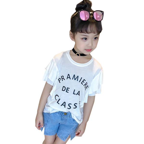 Παιδικό μπλουζάκι για κορίτσια με έγχρωμη επιγραφή