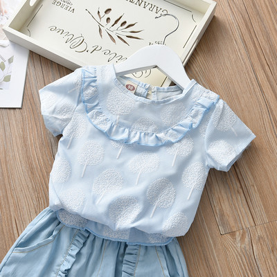 Παιδικό μπλουζάκι για κορίτσια σε ροζ, κίτρινο και μπλε χρώμα