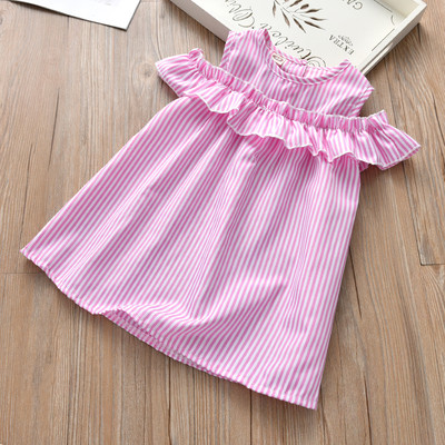 Παιδικό μπλουζάκι για κορίτσια ριγέ ροζ και μπλε χρώμα