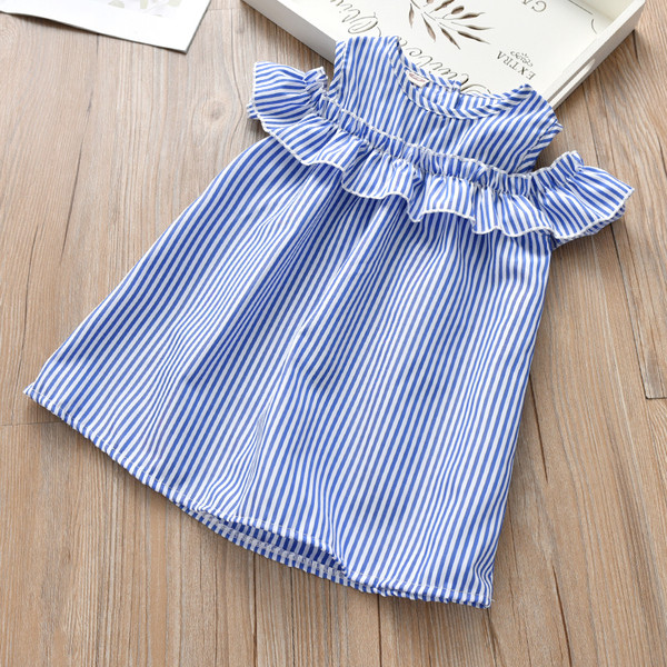 Παιδικό μπλουζάκι για κορίτσια ριγέ ροζ και μπλε χρώμα