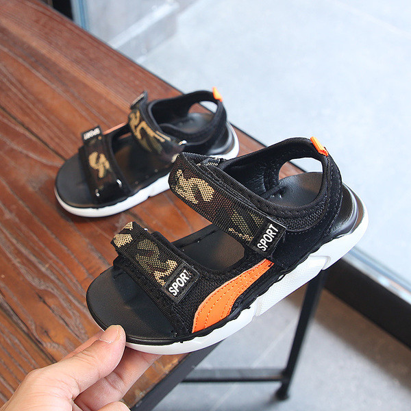 Sandale pentru copii pentru baieti cu model de camuflaj in trei culori