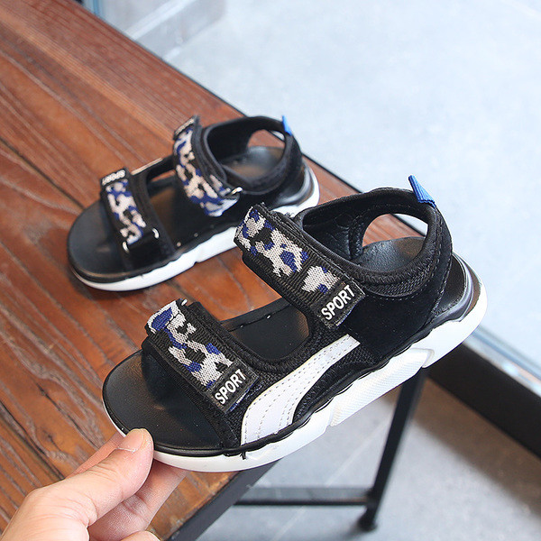 Sandale pentru copii pentru baieti cu model de camuflaj in trei culori