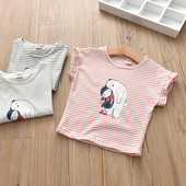 Παιδικό T-shirt για κορίτσια με ριγέ μοτίβο