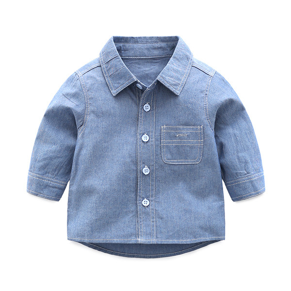 Cămașă din blugi pentru băieți cu buzunar decorativ