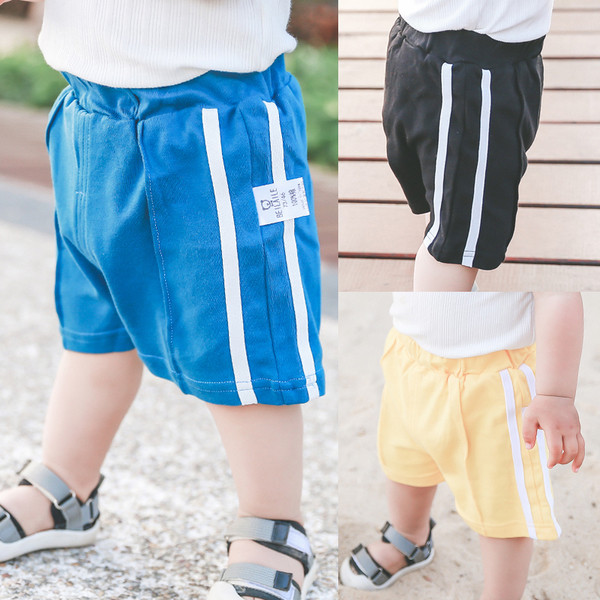 Pantaloni scurți pentru copii pentru băieți cu talie înaltă în mai multe culori cu margine albă