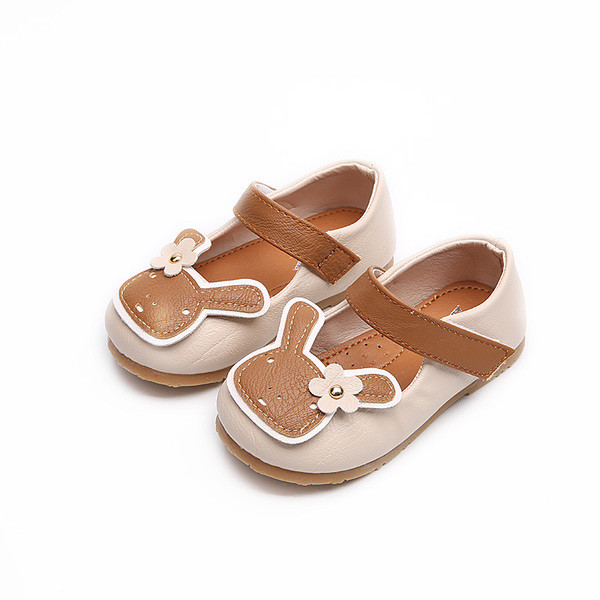 Pantofi copii din piele ecologica cu iepuras in trei culori pentru fete