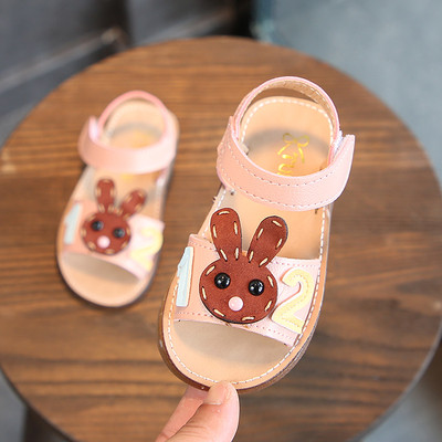 Παιδικά σανδάλια για κορίτσια με λαγουδάκι σε τρία χρώματα