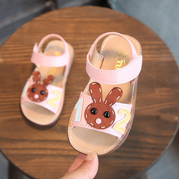 Παιδικά σανδάλια για κορίτσια με λαγουδάκι σε τρία χρώματα