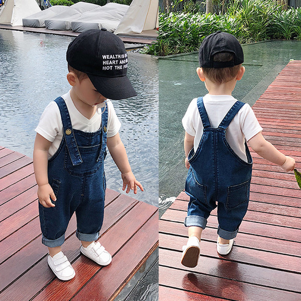 Παιδική τζιν σαλοπέτα κατάλληλη για αγόρια και κορίτσια με τσέπες