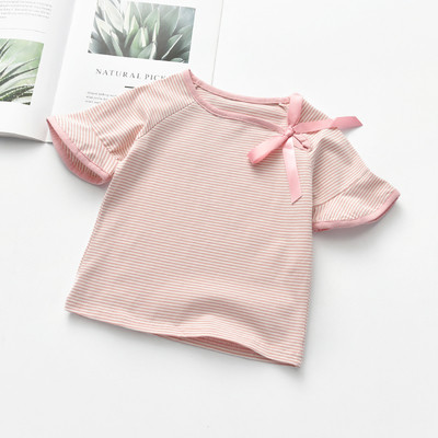 Παιδική μπλούζα με 3/4 μανίκια για τα κορίτσια με κορδέλες σε ροζ και μαύρο χρώμα