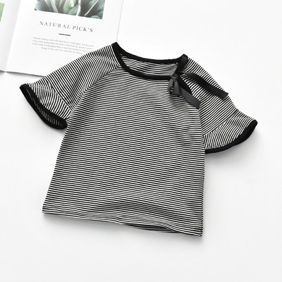 Παιδική μπλούζα με 3/4 μανίκια για τα κορίτσια με κορδέλες σε ροζ και μαύρο χρώμα