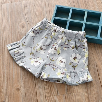 Детски къси панталони за момичета с флорален мотив 