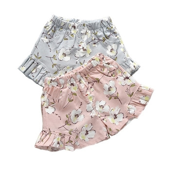 Детски къси панталони за момичета с флорален мотив 