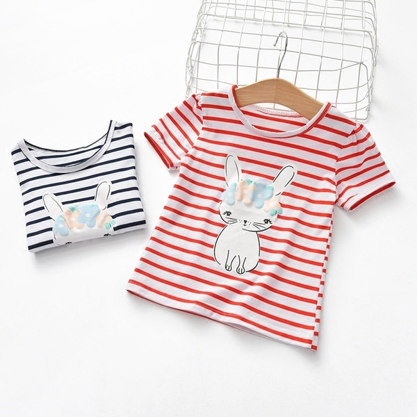 Παιδικό μπλουζάκι για κορίτσια με ριγέ 