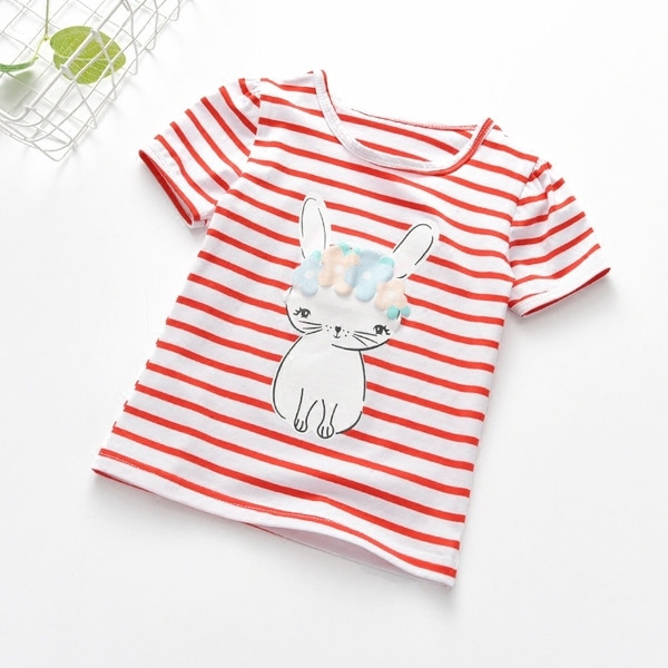 Παιδικό μπλουζάκι για κορίτσια με ριγέ 