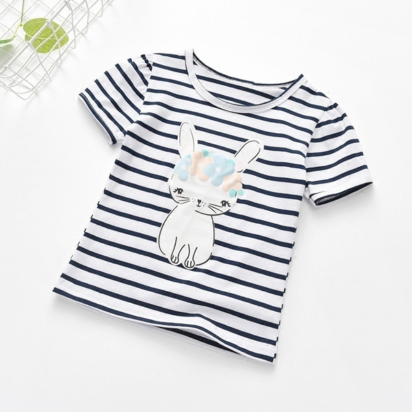 Παιδικό μπλουζάκι για κορίτσια με ριγέ 