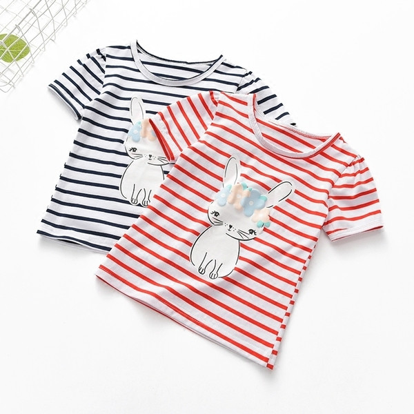 Παιδικό μπλουζάκι για κορίτσια με ριγέ 