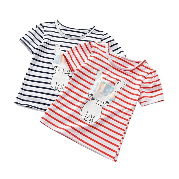 Παιδικό μπλουζάκι για κορίτσια με ριγέ 