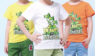 Детска памучна тениска с щампа в три цвята за момчета