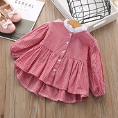 Παιδικό πουκάμισο για κορίτσια με μακριά μανίκια σε δύο χρώματα