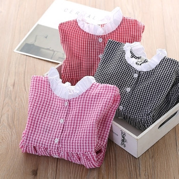 Παιδικό πουκάμισο για κορίτσια με μακριά μανίκια σε δύο χρώματα