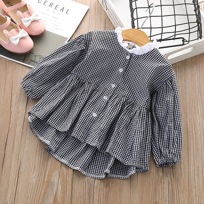 Παιδικό πουκάμισο για κορίτσια με μακριά μανίκια σε δύο χρώματα