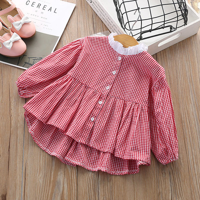 Παιδικό πουκάμισο για κορίτσια με μακριά μανίκια σε δύο χρώματα