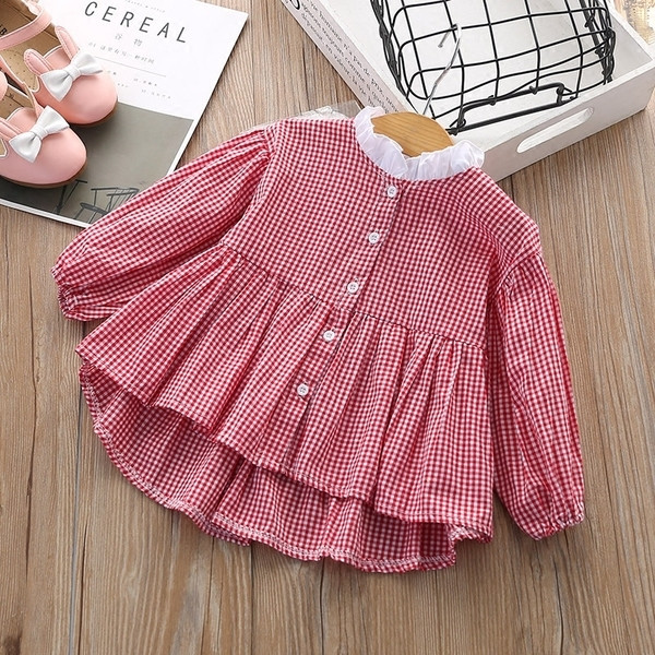 Παιδικό πουκάμισο για κορίτσια με μακριά μανίκια σε δύο χρώματα