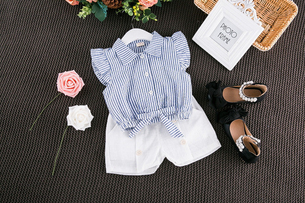 Set copii pentru fete din doua piese camasa + pantaloni in doua culori