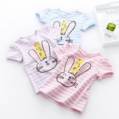 Παιδικό μπλουζάκι για κορίτσια με ριγέ 