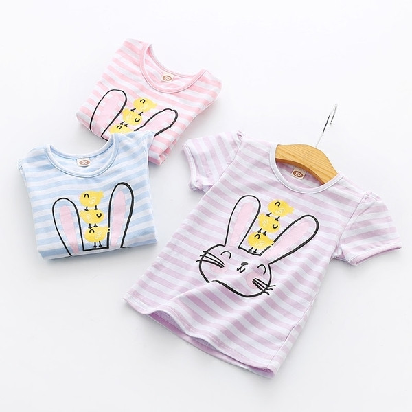 Παιδικό μπλουζάκι για κορίτσια με ριγέ 