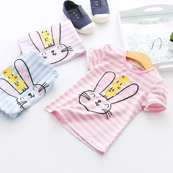 Παιδικό μπλουζάκι για κορίτσια με ριγέ 