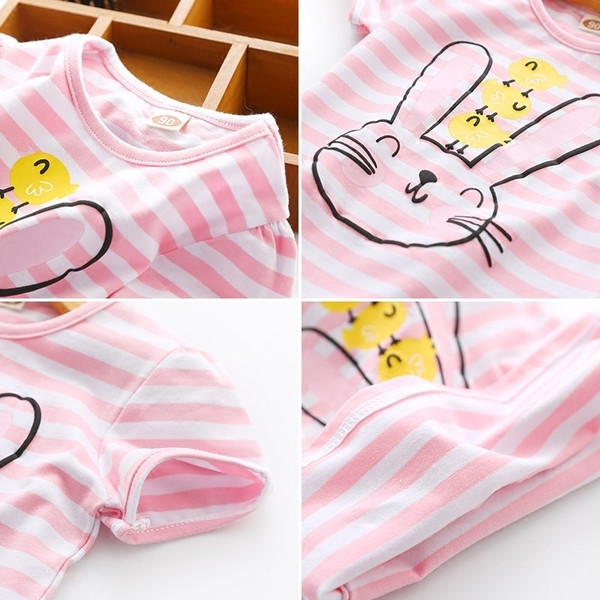 Παιδικό μπλουζάκι για κορίτσια με ριγέ 