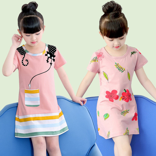 Rochie pentru copii cu maneca scurta pentru fete in mai multe modele