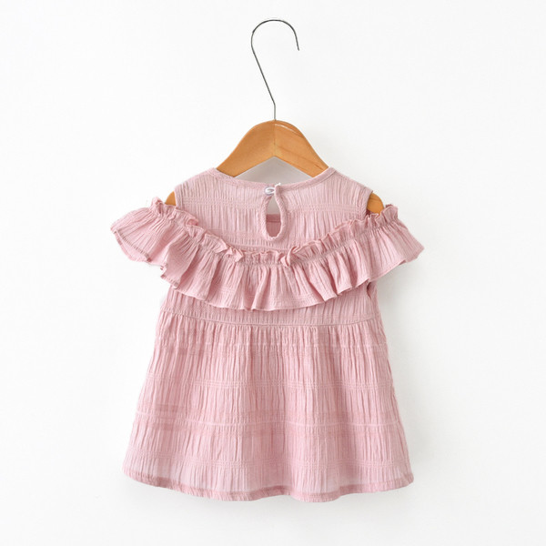 Παιδικό φόρεμα για κορίτσια σε λευκό και ροζ χρώμα