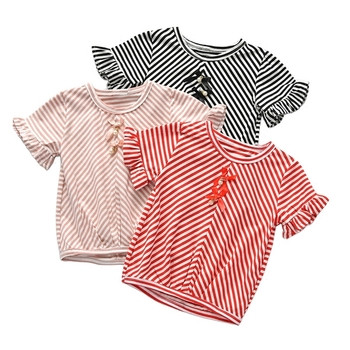 Παιδικό T-shirt για κορίτσια με κορδέλες σε τρία χρώματα