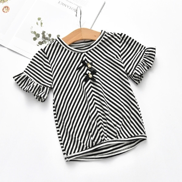 Παιδικό T-shirt για κορίτσια με κορδέλες σε τρία χρώματα