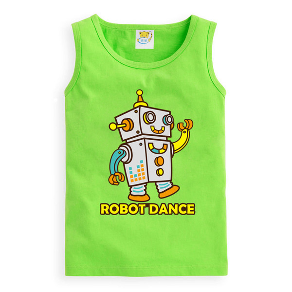 Maieu pentru copii din bumbac pentru baieti cu aplicare robot in mai multe culori