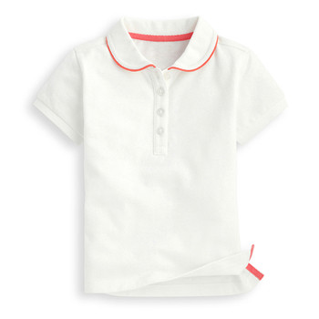 Παιδική βαμβακερή μπλούζα με κολάρο και κουμπιά για κορίτσια σε διάφορα χρώματα