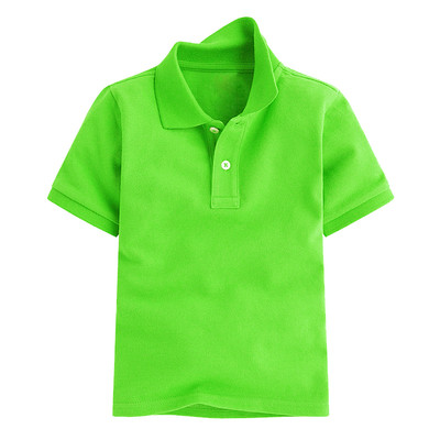 Детска памучна тениска с яка и копчета за момчета в няколко цвята