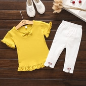 Παιδικό σετ για κορίτσια - μπλουζάκι και κολάν με κορδέλες