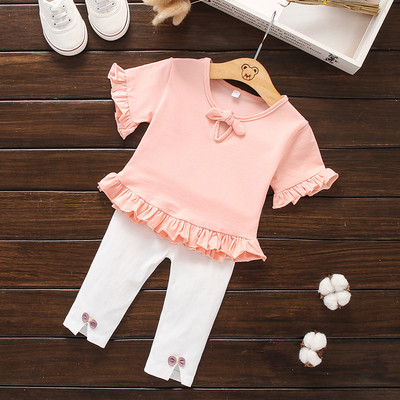 Παιδικό σετ για κορίτσια - μπλουζάκι και κολάν με κορδέλες