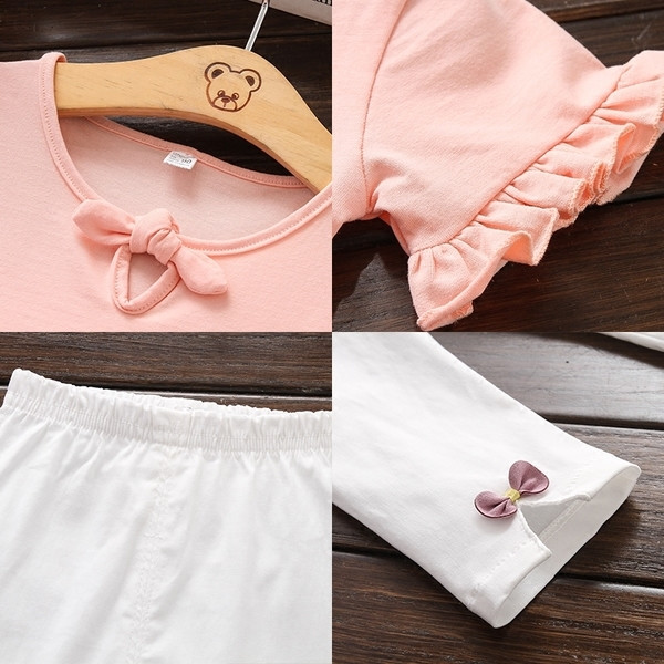 Παιδικό σετ για κορίτσια - μπλουζάκι και κολάν με κορδέλες