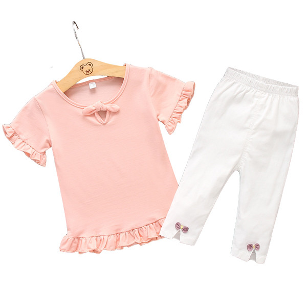 Παιδικό σετ για κορίτσια - μπλουζάκι και κολάν με κορδέλες
