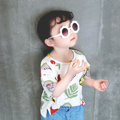 Παιδικό t-shirt για κορίτσια σε μαύρο και άσπρο χρώμα με εκτύπωση