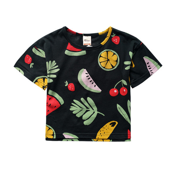 Παιδικό t-shirt για κορίτσια σε μαύρο και άσπρο χρώμα με εκτύπωση