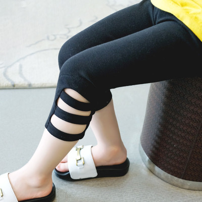 Παιδικό κολάμ με μήκος 7/8  και ψηλή μέση σε μαύρο και άσπρο χρώμα