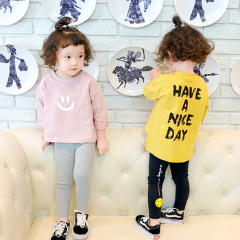 Παιδική μπλούζα για κορίτσια σε τρία χρώματα με εκτύπωση και επιγραφή στην πλάτη